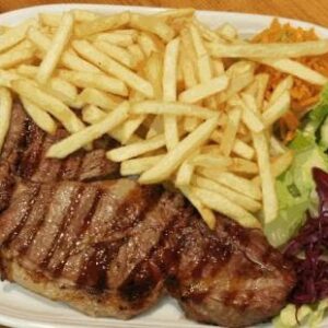 BIESTEC + PATATAS +ENSALADA+ COLA